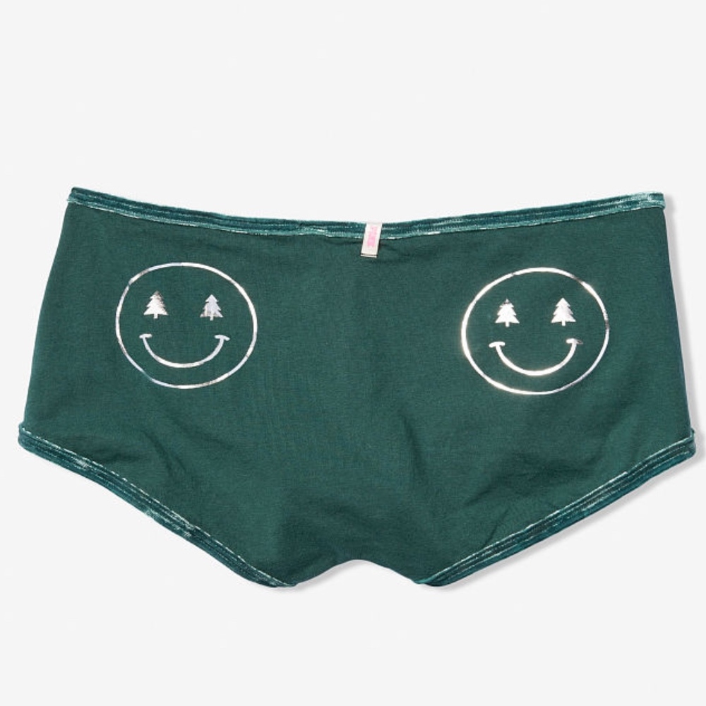 VS PINK Christmas Undies- Velvet Trim Shortie!